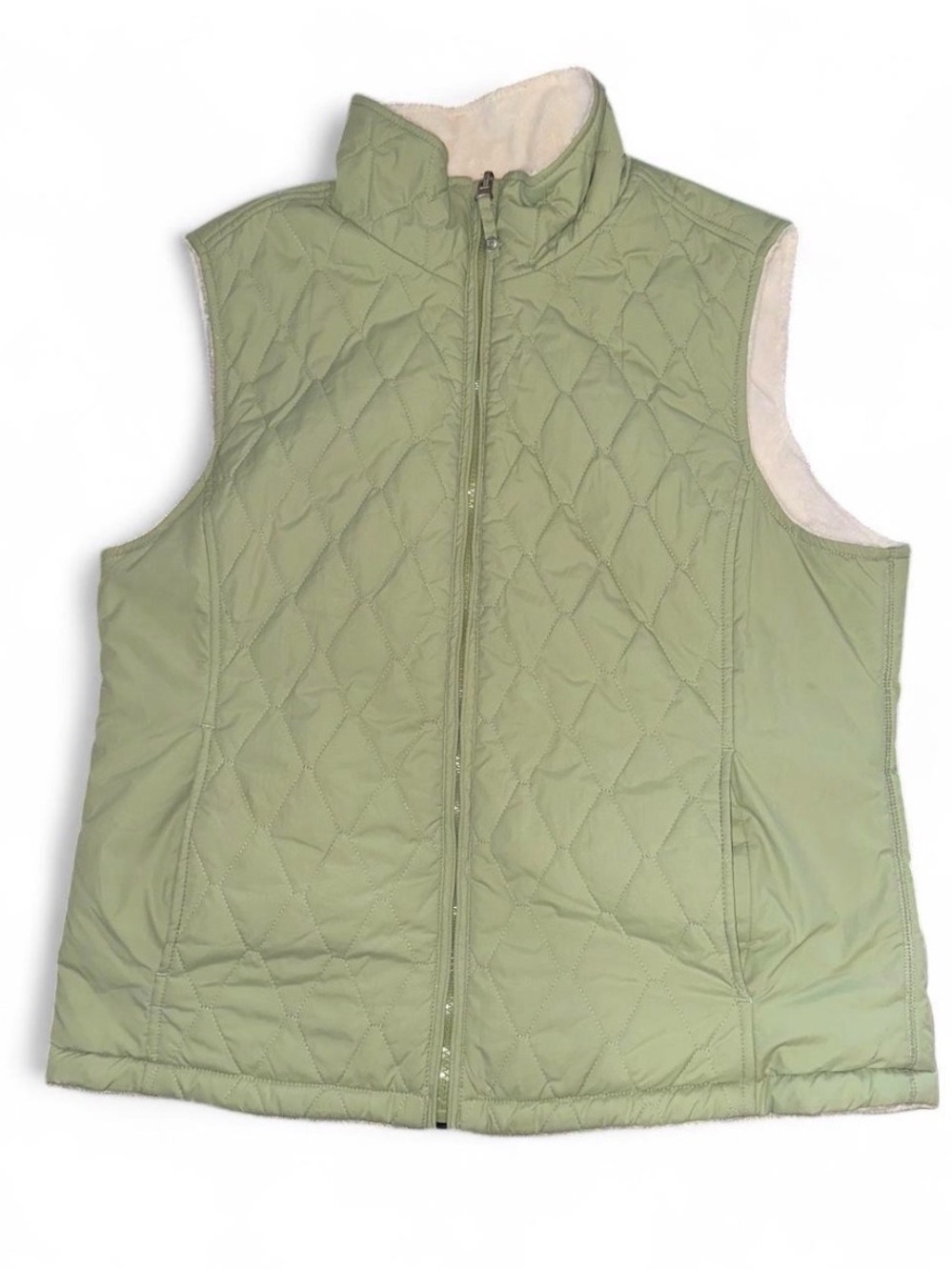 Quilted Light Green Reversible Vest Free Country Medium